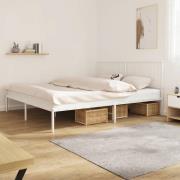vidaXL Sängram med huvudgavel metall vit 193x203 cm