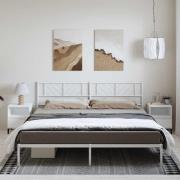 vidaXL Sängram med huvudgavel metall vit 193x203 cm