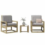 vidaXL Loungegrupp för trädgården 3 delar impregnerad furu