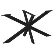 vidaXL Matbordsben spindelform svart 150x78x(72-73) cm stål