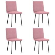 vidaXL Matstolar 4 st rosa sammet