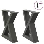 vidaXL Soffbordsben 2 st antracit 40x(30-31,3) cm stål