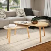 vidaXL Soffbord 2 st massiv furu brun