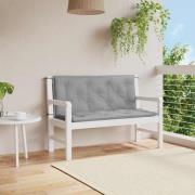 vidaXL Bänkdyna för trädgården grå 120x(50+50)x7 cm oxfordtyg