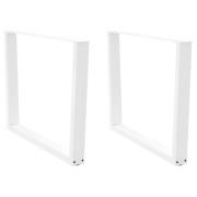vidaXL Matbordsben V-formade 2 st vita 100x(72-73,3) cm stål
