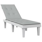 vidaXL Solsängsdyna melerad ljusgrå (75+105) x 50 x 4 cm tyg
