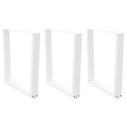 vidaXL Matbordsben V-formade 3 st vita 80x(72-73,3) cm stål