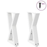 vidaXL Soffbordsben 2 st vit 38x(42-43,3) cm stål