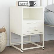 vidaXL Sängbord vit 36x39x60,5 cm stål