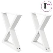 vidaXL Soffbordsben 2 st vit 50x(42-43,3) cm stål
