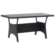 vidaXL Trädgårdsbord svart 120x70x66 cm konstrotting