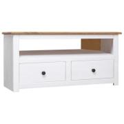 vidaXL TV-bänk hörn vit 93x49x49 cm massiv furu panama