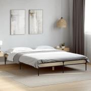 vidaXL Sängram sonoma-ek 150x200 cm konstruerad trä och metall
