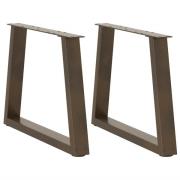 vidaXL Matbordsben V-formade 2 st naturstål 60x(42-43,3) cm stål