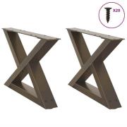 vidaXL Soffbordsben 2 st naturstål 50x(30-31,3) cm stål