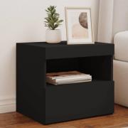 vidaXL Sängbord med LED-lampor svart 50x40x45 cm