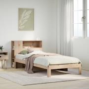 vidaXL Säng med bokhylla utan madrass 90x190cm massiv furu