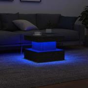 vidaXL Soffbord med LED svart ek 50x50x40 cm