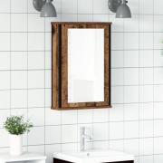 vidaXL Spegelskåp för badrum åldrat trä 42x12x60 cm konstruerat trä