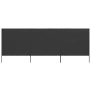 vidaXL Vindskydd 3 paneler tyg 400x80 cm antracit