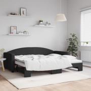 vidaXL Dagbädd utdragbar svart 90x200 cm tyg