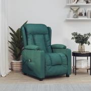 vidaXL Elektrisk reclinerfåtölj mörkgrön tyg