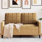 vidaXL 2-sitssoffa brun 120 cm sammet