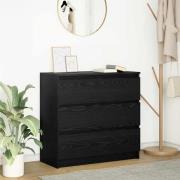 vidaXL Skänk svart ek 80x35x76 cm konstruerat trä