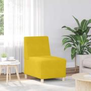 vidaXL Soffstol utan armstöd gul 55 cm sammet
