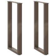 vidaXL Soffbordsben U-formade 2 st naturstål 38x(72-73) cm stål
