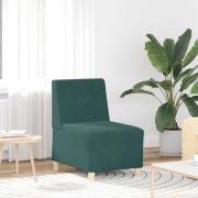 vidaXL Soffstol utan armstöd mörkgrön 55 cm sammet