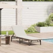vidaXL Solsäng med dyna beige konstrotting