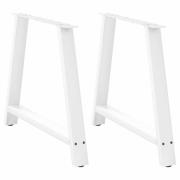 vidaXL Matbordsben A-formade 2 st vita 100x(72-73) cm stål