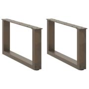 vidaXL Soffbordsben U-formade 2 st naturstål 70x(30-31) cm stål