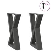 vidaXL Soffbordsben 2 st antracit 28x(42-43,3) cm stål
