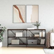 vidaXL Konsolbord brun ek 160x30x75 cm konstruerat trä och järn