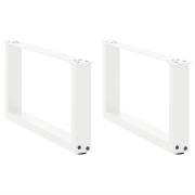 vidaXL Soffbordsben U-formade 2 st vit 60x(30-31) cm stål