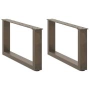 vidaXL Soffbordsben U-formade 2 st naturstål 60x(30-31) cm stål