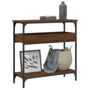 vidaXL Avlastningsbord med hylla brun ek 75x29x75 cm konstruerat trä