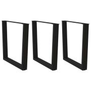 vidaXL Matbordsben V-formade 3 st svarta 90x(72-73,3) cm stål