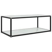 vidaXL Soffbord vit 100x50x35 cm härdat glas