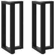 vidaXL Barbordsben T-formade 2 st svarta 50x35x(90-91) cm stål