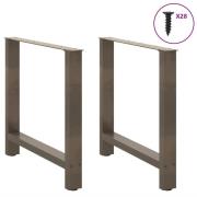 vidaXL Soffbordsben naturstål 2 st 70x(72-73) cm stål
