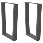 vidaXL Matbordsben V-formade 2 st antracit 70x(72-73,3) cm stål