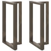 vidaXL Barbordsben T-formade 2 st svarta 60x35x(100-101) cm stål