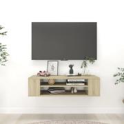 vidaXL Väggmonterad tv-bänk sonoma-ek 100x30x26,5 cm konstruerat trä