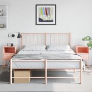 vidaXL Sängbord 2 st rosa 36x39x60,5 cm stål