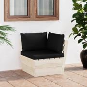 vidaXL Hörnsektion med dynor till pallsoffa impregnerat granträ