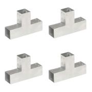 vidaXL Stolpbeslag 4 st T-form galvaniserad metall 71x71 mm