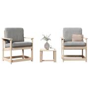vidaXL Loungegrupp 3 delar massiv furu